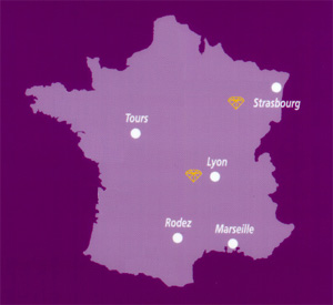 Carte des implantations centres affûtage Luco